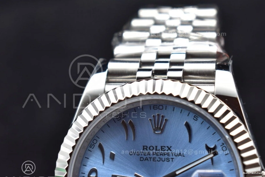 on Marker SA DateJust Dial 126334 Arabic Blue Steel Ice 1:1 Classic DIWF 640 Jubilee 904L 41 Edition Best Bracelet 0826